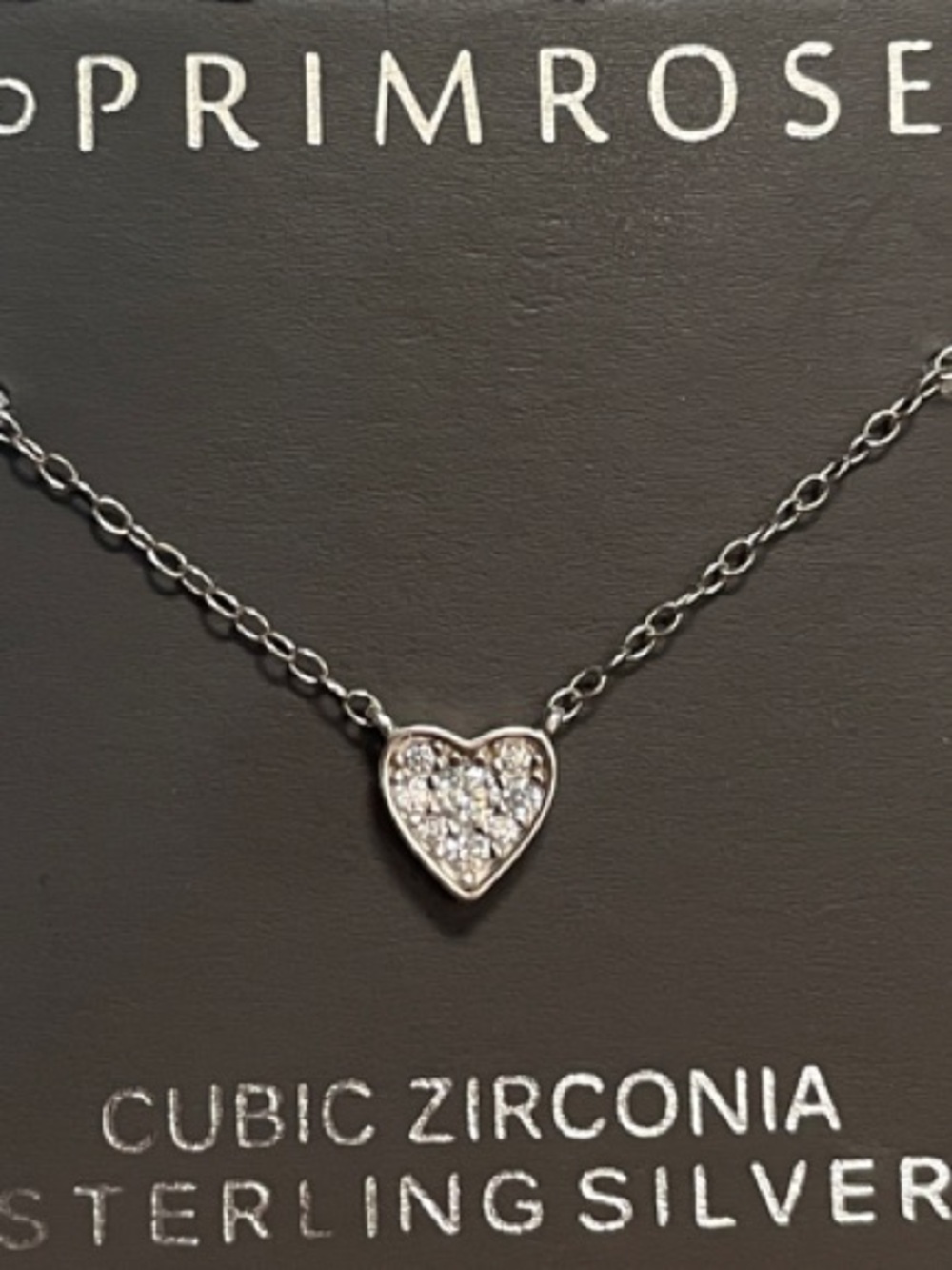 Primrose sterling Silver Heart Pendant Necklace with Sparkling Stones